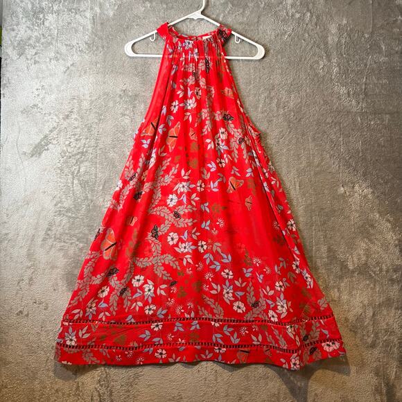 Ted Baker London Kyoto Gardens Pointelle Coverup Red Sheer Medium Butterflies‎ - Picture 1 of 8